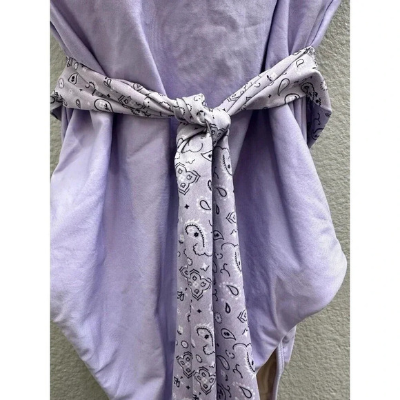 Aqua Swimsuit Bandana Belted One-Piece Lavender Size Large Msrp $98 New - Picture 3 of 9